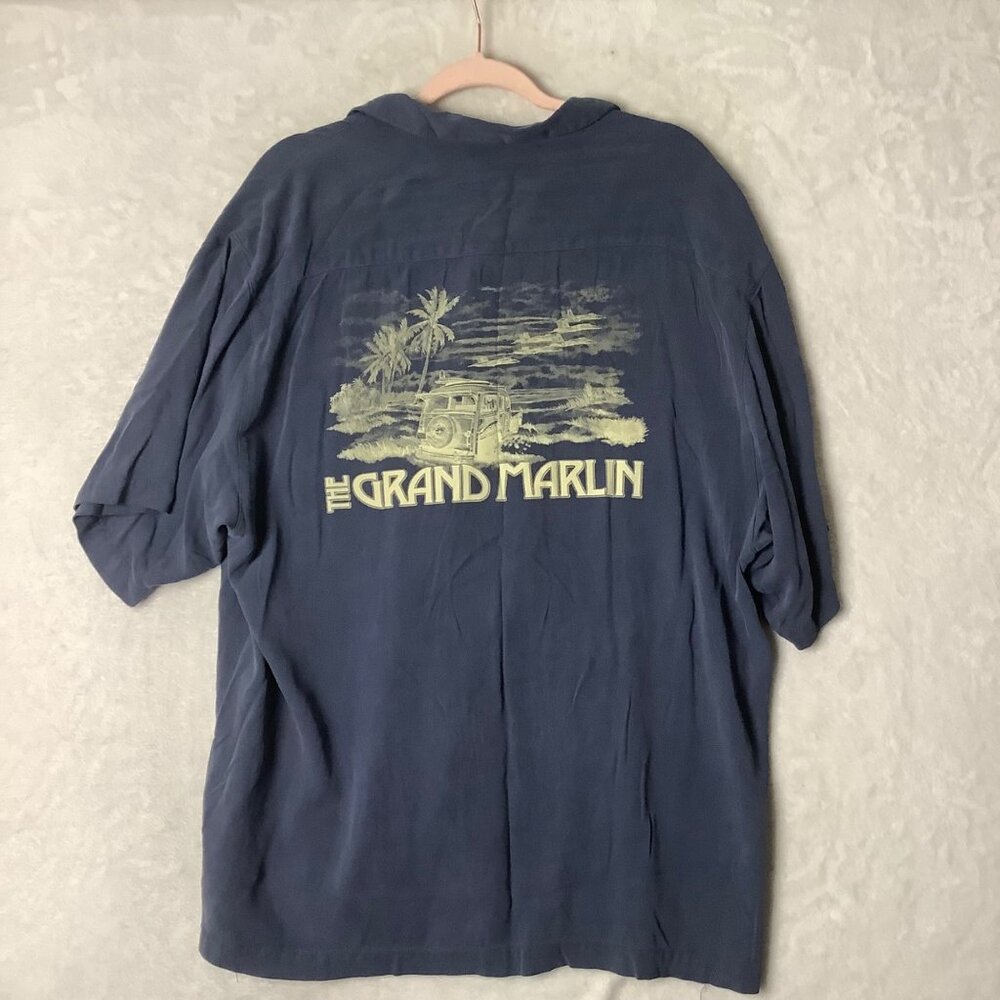 Eagle Dry Goods Co. Signature Series Button Front Silk Shirt Men XL Grand Marlin